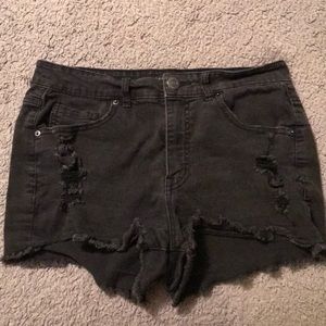 High waisted distressed cut off shorts